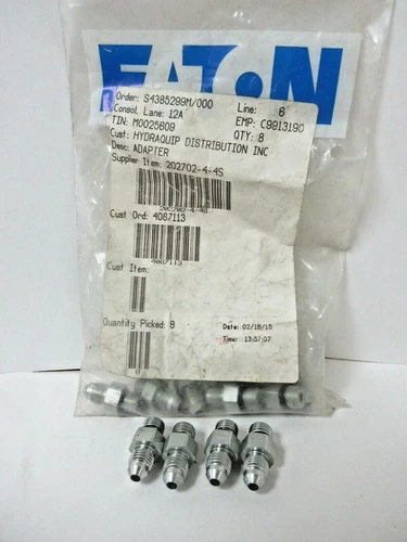 EATON AEROQUIP, STEEL FLARED TUBE FITTING STRAIGHT ADAPTER, 4 X 4S, 202702-4-4S