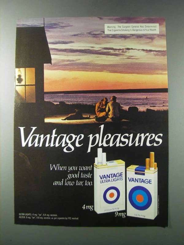1981 Vantage Cigarettes Ad - Pleasures