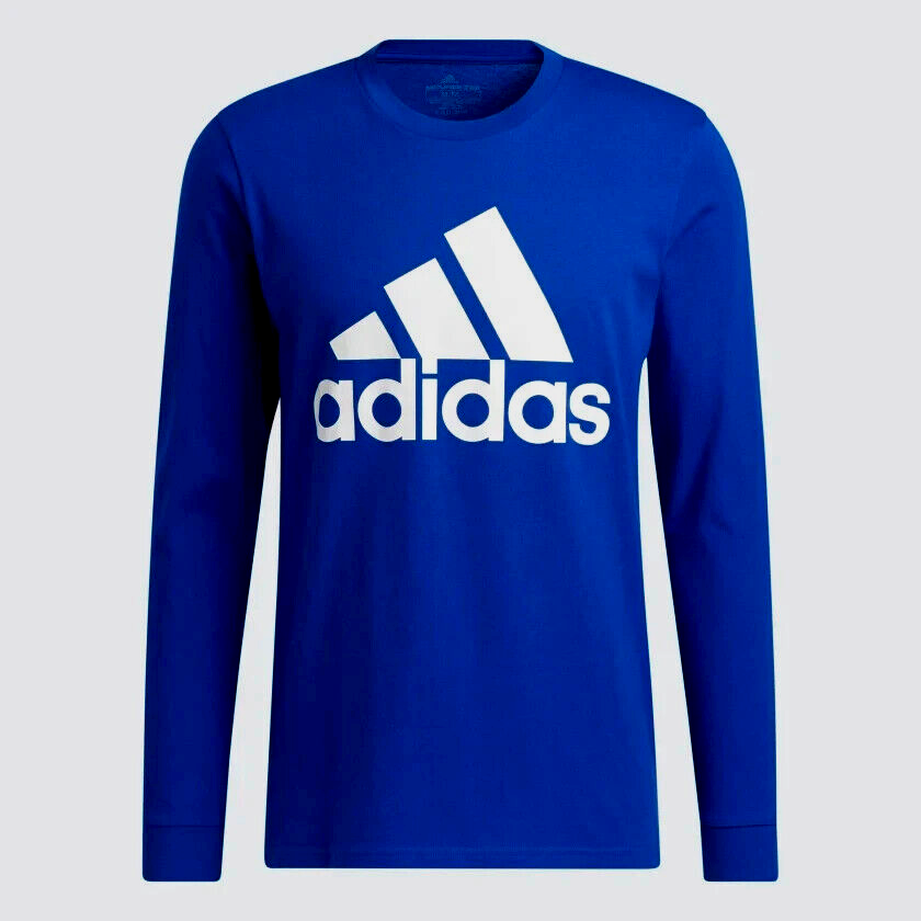 adidas Mens Logo Graphic Long Sleeve Tee T-Shirt Size: XL Blue