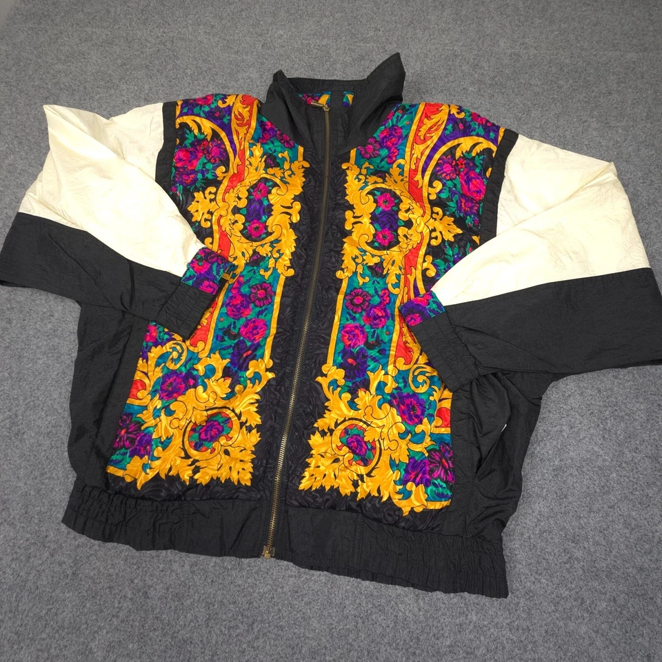 Chaqueta cortavientos vintage East West para mujer PEQUEÑA negra manga larga años 80 talla S Foto 4 de 4