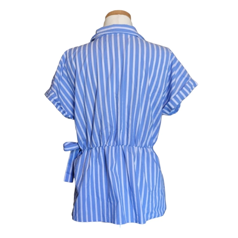 Женская блуза в полоску с завязкой на талии Marc New York, Andrew Marc размер L - Изображение 3 из 4