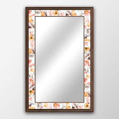 Floral Tempt Handarbeit Spiegel Naturstein Mosaik Fliese Holzrahmen Home Art