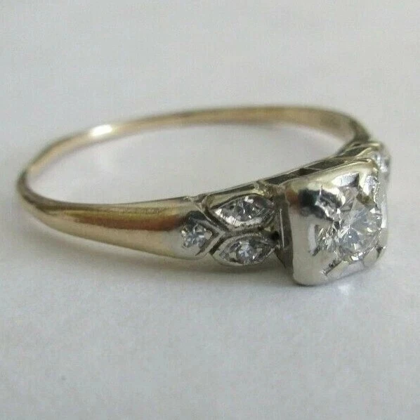 Vintage 14K Gold Diamond Engagement Ring Set Center=.20 F-VS2 Value=$4,950 - Image 4 of 4