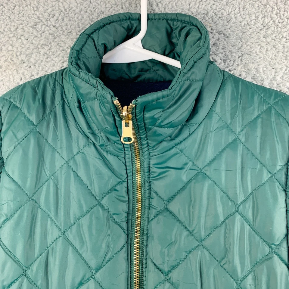 Lexi York Reversible Vest Womens Small Green Blue Quilted Fleece Outdoor Zipper - Image 3 of 4