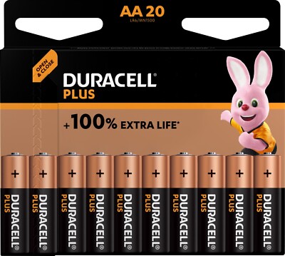 20 x Duracell - AA Mignon Plus LR6 Batterien 100% LANGLEBIGER* MN1500 1 x 20er