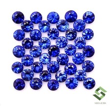 2.50 mm Natural Blue Sapphire Round Cut Lot 50 Pcs 3.78CTS Calibrated Loose Gems