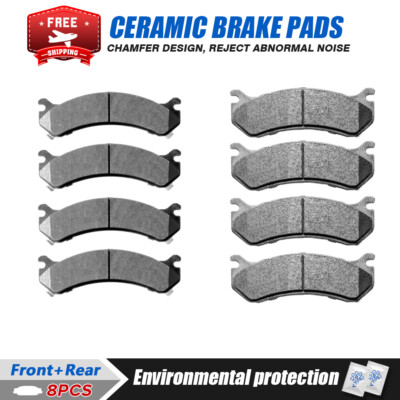 Front Rear Ceramic Brake Pads For 2007 2006-2001 Chevy Silverado 1500HD