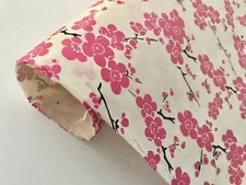 Handmade Paper, Deckle Edge Cherry Blossom Eco Friendly Origami Japanese Pattern