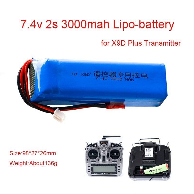 7,4 V 3000 MAh LiPo-batterij voor FLYSKY X9D Plus-zender, Stevig en