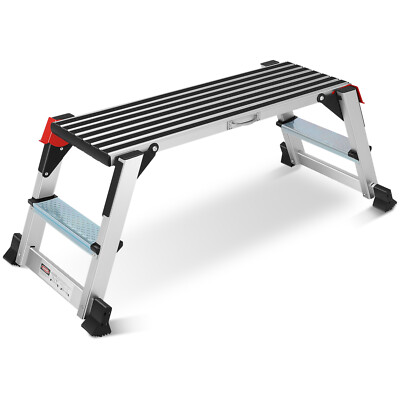 Aluminum Step Stool Folding Bench Work Platform Non-slip Drywall Ladder 330LBS