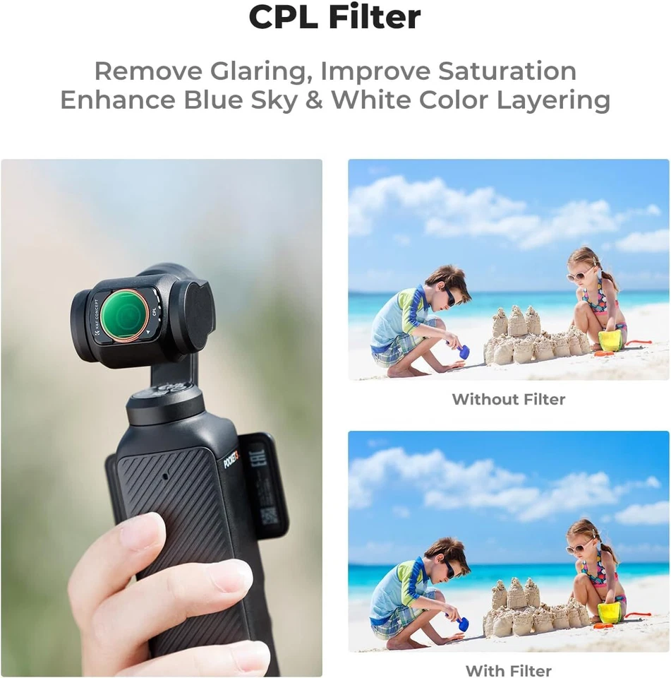 K&F Concept Magnetic CPL + ND Filter Set for DJI Osmo Pocket 3 HD Optical Glass - Image 4 of 4