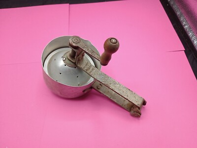 Antique Vintage Knapps' Orange Juicer Aluminum Wood Knob *Early Pat Pending