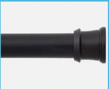 42 In. - 72 In. Steel Twist  Fit No Tools Tension Shower Curtain Rod in Black