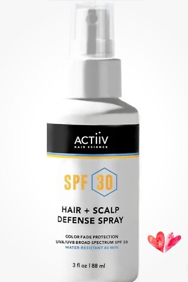 ACTiiV SPF 30 Hair+Scalp Defense Spray Color Fade Protection 3 oz