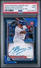 PSA 9 2024 Bowman Chrome Mega Box MOISES BALLESTEROS Blue Mojo Auto /150