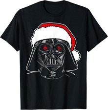 Star Wars Christmas Darth Vader Santa Hat Sketch Disney T-Shirt