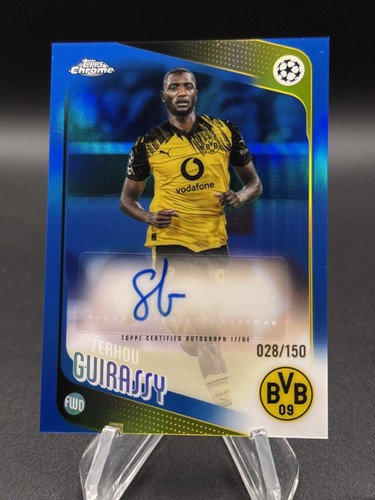 Serhou Guirassy 2025-26 Topps Chrome UEFA Blue Refarctor Auto /150 #CA-GU