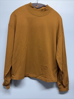 Uniqlo U Mock Neck Long Sleeve Top - Women's Sz Small - Brown