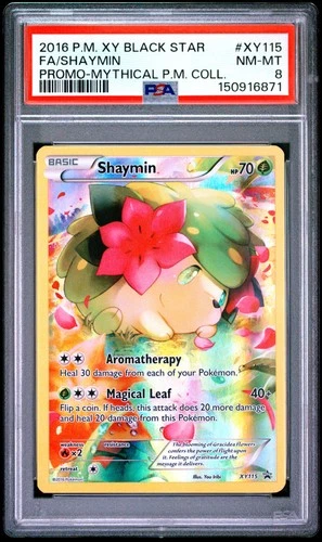 2016 POKEMON XY MYTHICAL POKEMON COLLECTION #XY115 FULL ART/SHAYMIN PSA 8