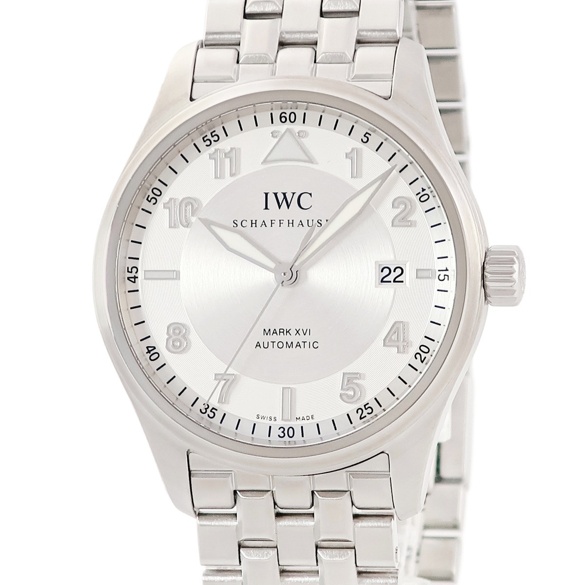 IWC Spitfire Mark XVI IW325505 Pilot's Watch Silver Date mens Watches Mech