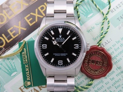 1996 Rolex Explorer I 14270 36mm Men's Vintage Wristwatch Full Set - T Serial