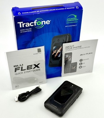 BLU Flex B300V 8GB Black TracFone 4G Flip Phone Locked - Tested