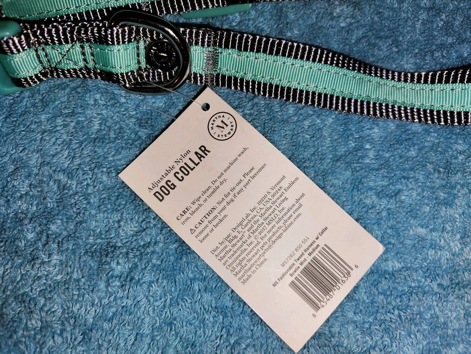 "Collar ajustable de nailon para perro Martha Stewart talla 14 se adapta al cuello 10""-14""" Foto 2 de 3