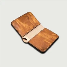 Handmade Cowhide Leather Slim Wallet | Minimalist Card Holder & Cash Pocket Gift