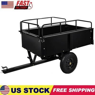 #ad 750lb Heavy Duty Dump Cart Garden Utility Trailer for ATV UTV Lawn Mower Tractor $182.60