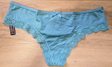 Victoria's Secret 2016 Blue Silky Smooth Mesh Lace Trim Cheeky Panties Bows S