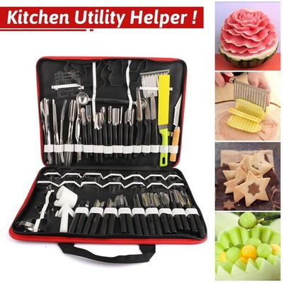 80pcs Multifunctional Kitchen Tool Set for Vegetable Slicing, Carving & Baking