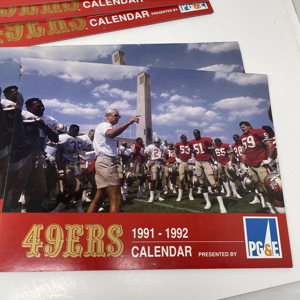 Lote de 12 calendários antigos dos anos 90 do San Francisco 49ers da NFL - Imagem 4 de 4