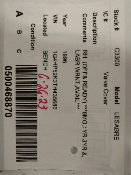 Cubierta de válvula Lesabre 1996 1731099 Foto 2 de 4