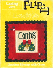 Lizzie Kate CARING Cross Stitch Chart Leaflet ONLY Christmas Blessings / wreath