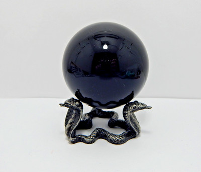 Black Obsidian Sphere - 2'' Inches with cobra stand