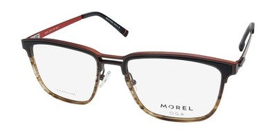 NEW MOREL OGA 10201O GLASSES 57-18-150 FRANCE SQUARE BROWN MO12 TITANIUM
