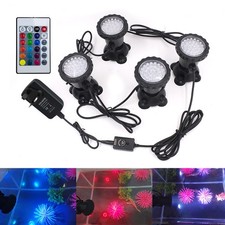 Plug & Play RGB Submersible Pond Spot Lights IP68 Waterproof, Remote Control