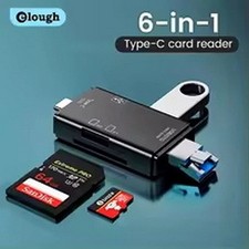  Elough  6 in 1 Card Reader OTG Type C Micro TF Card Reader Flash Drive Smart