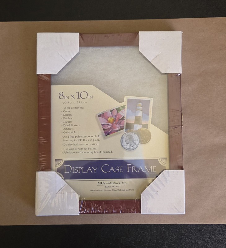 10x8 Memory Display Case Frame MCS In. Shadow Box 3/4” Depth Mahogany
