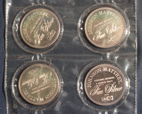 TEN (10) JOHNSON MATTHEY FREEDOM SERIES 1 OZ .999 SILVER ROUNDS LOT 061035 - Picture 6 of 9