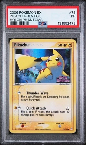 Pokemon Pikachu EX Holon Phantoms 78/110 Reverse Foil Stamped PSA 1
