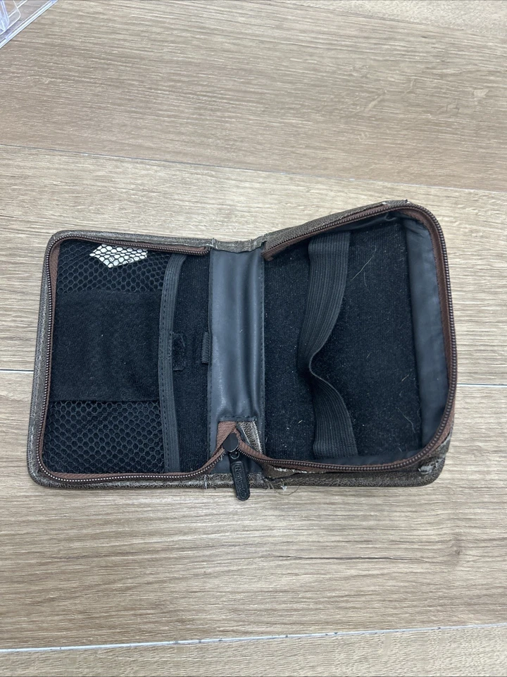 Nintendo DS Game Case Super Mario Luigi Faux Brown Leather Embroidered Zipper - Image 2 of 4