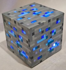 Minecraft Diamond Night Light 3 Levels Of Brightness Tap Block- Tested