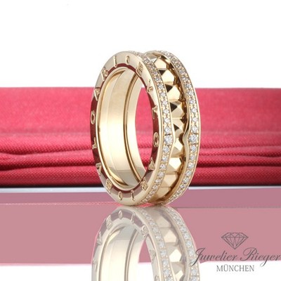 Bulgari Ring B-Zero 1 Rock 1-Band Gr 57 Gelbgold 750 Diamanten Brillanten Gold