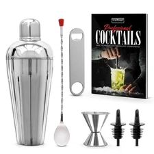 NutriChef 7 Pcs. Bartender Set - Drink Mixer with Essential Bar Accessory Tools