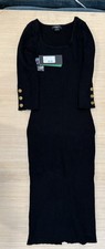 NWT Marciano GUESS Edie Sweater Dress Jet Black Long Sleeve Fashion Wear