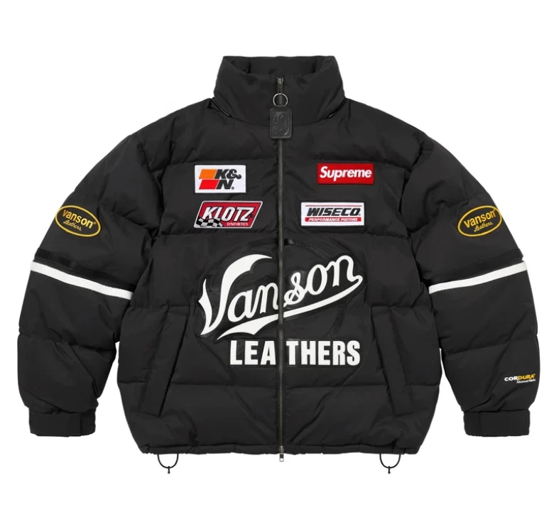 Supreme Vanson Leathers Cordura Down Jacket in Black - Size XL image 4