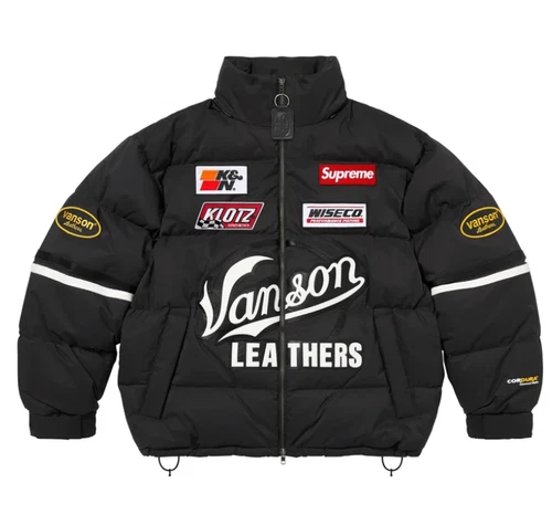 Supreme Vanson Leathers Cordura Down Jacket in Black - Size XL image 4