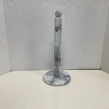 vintage marble stone white/gray paper towel holder  13”