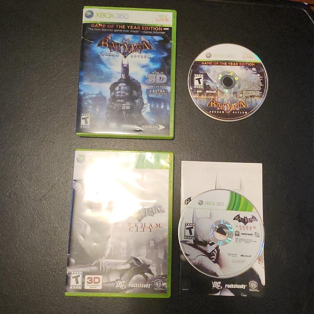 Batman Arkham City Asylum Game of the Year Microsoft Xbox 360 Lot of 2